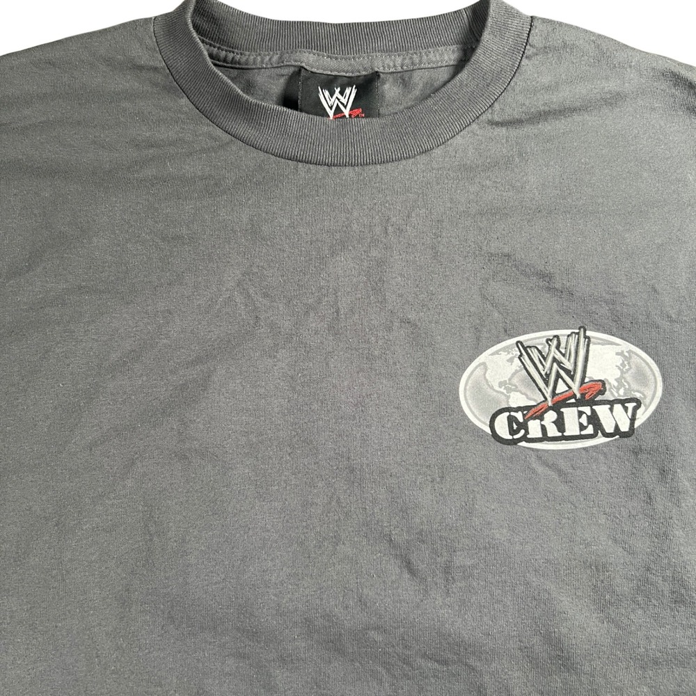 WWE Crew T-Shirt Mens 2XL Gray Graphic Logo Trinity Products Short Sleeve 2006